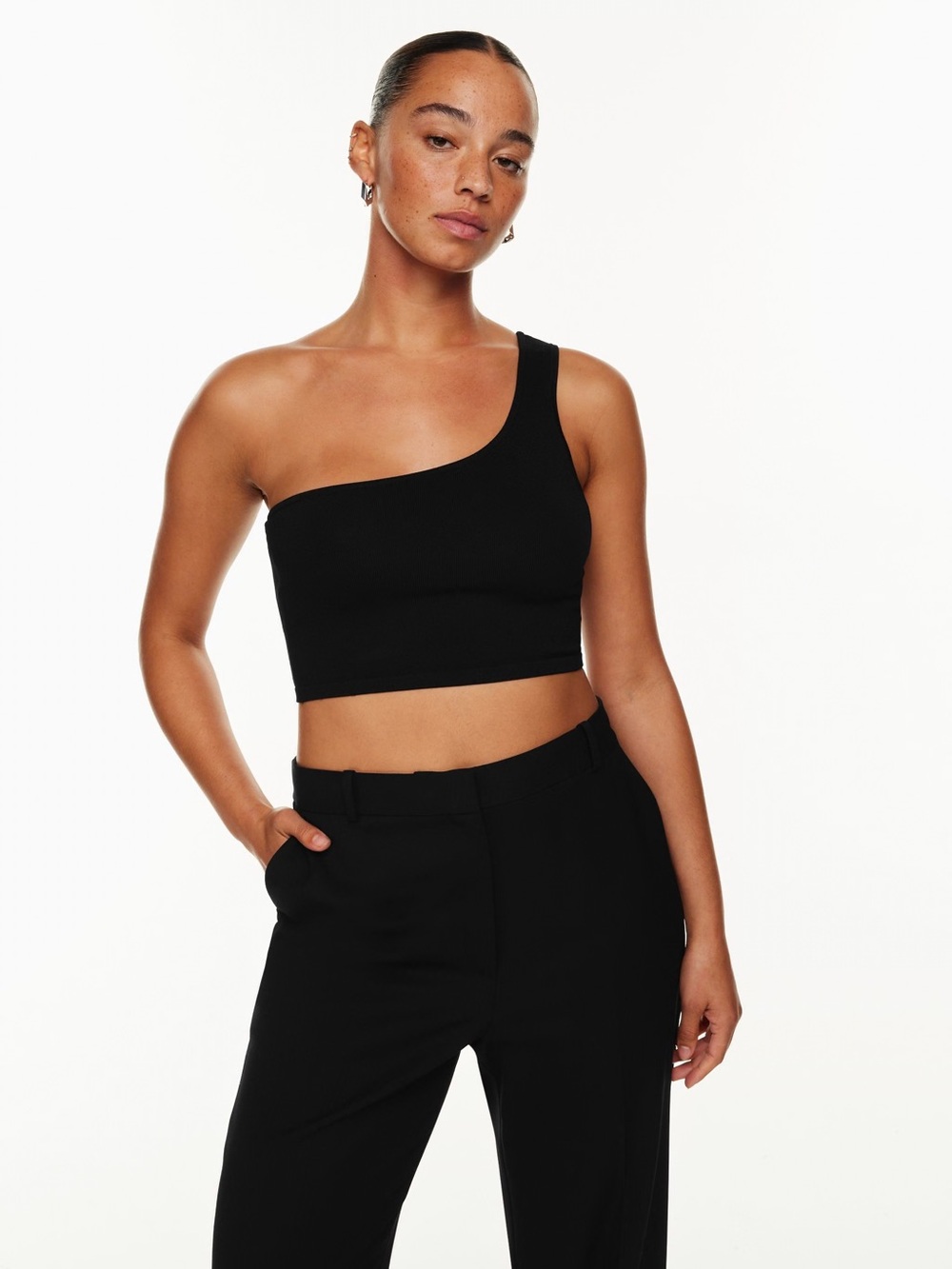 Aritizia Sculpt Knit One-Shoulder Cropped Tank